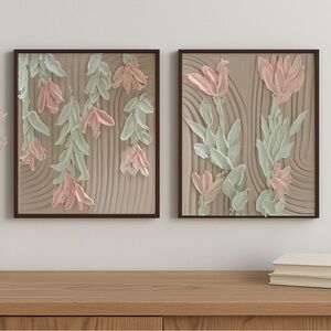 Textured Floral Wall Art – Set of 2